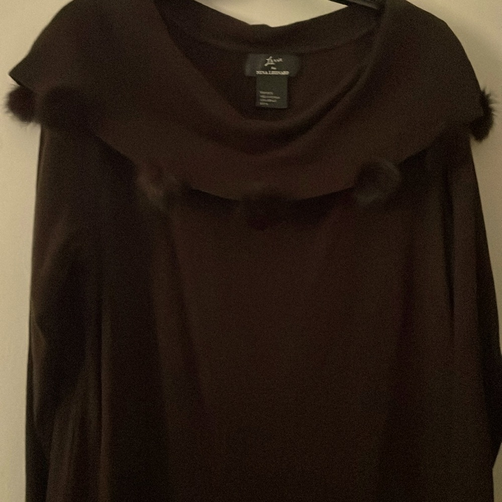 Warm and Cuddly Brown stretch dress with matching fur tassels
Dry Clean -Size L